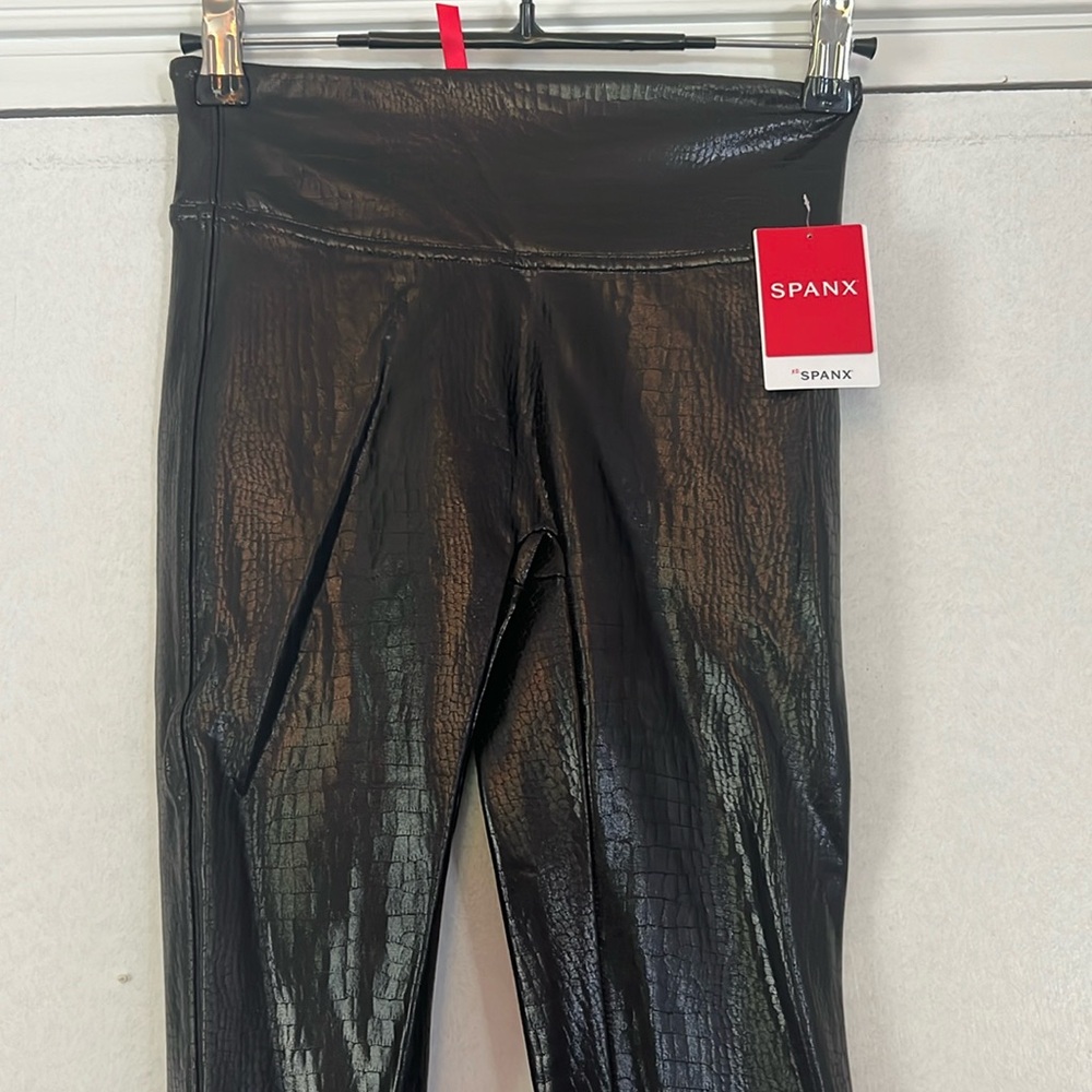 NWT Spanx Snake Print Leather Leggings